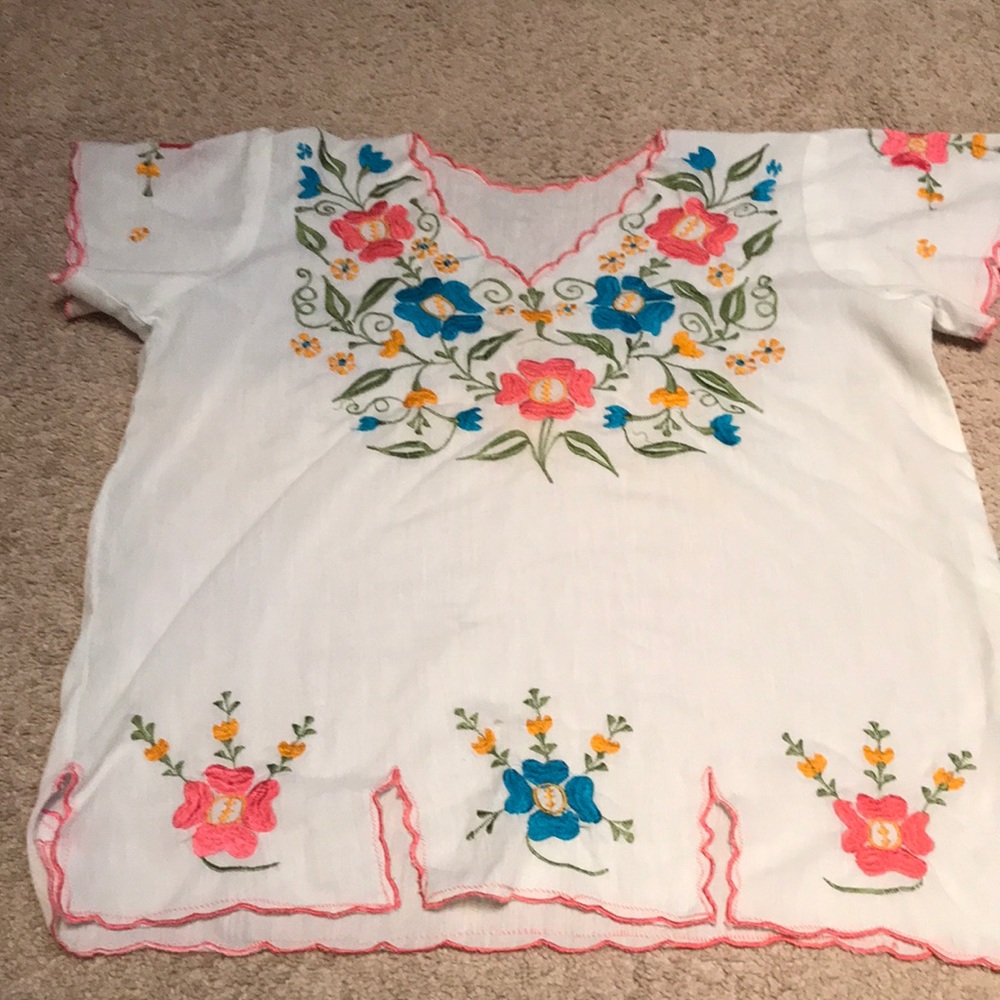 Vintage embroidered peasant top